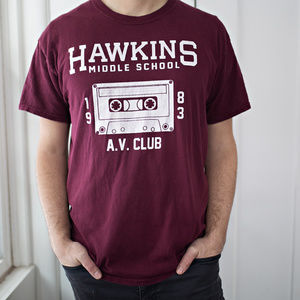 Stranger Things Maroon Large Men's T-Shirt